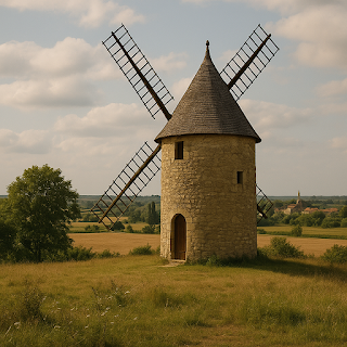 photo d'un moulin dans la campagne