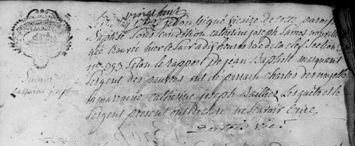 Enfant trouvée Lille 1792 Révolution française abandon Catherine Laisné généalogie