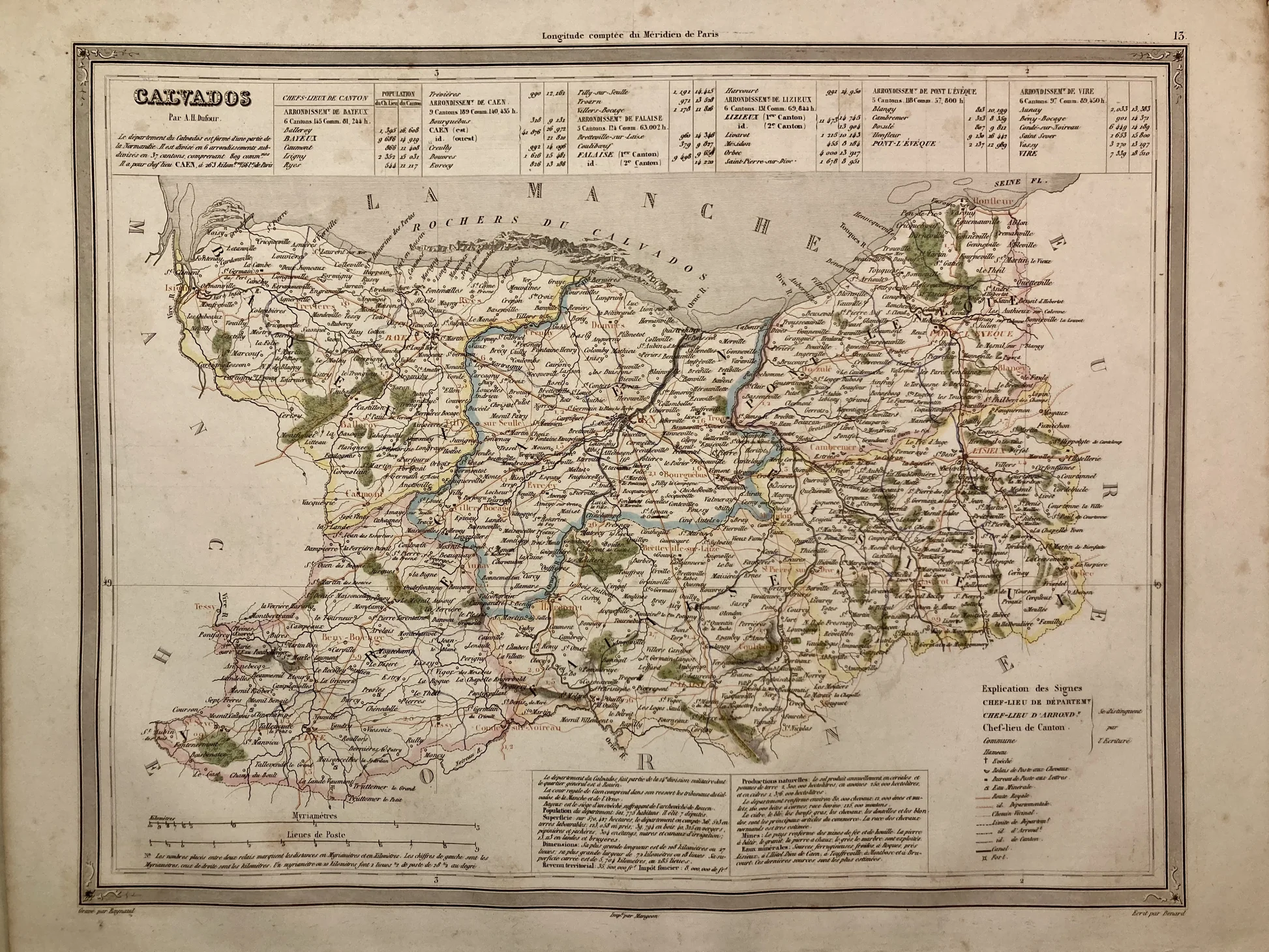 Carte ancienne Calvados bocage normand XIXe siècle Virginie Lemanicier