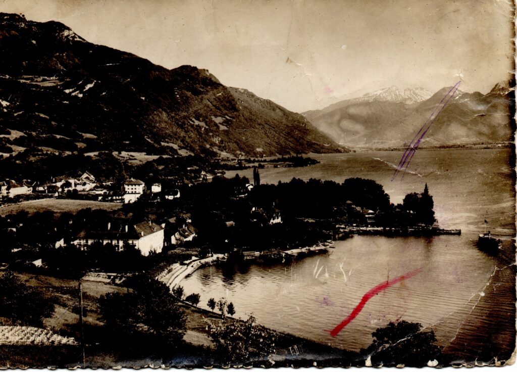 Carte postale ancienne de Talloires et du lac d’Annecy en Haute-Savoie