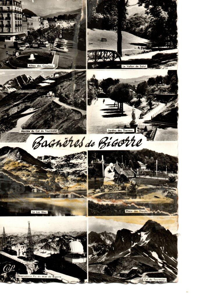 Carte postale ancienne multivues de Bagnères-de-Bigorre et des Pyrénées en 1963
