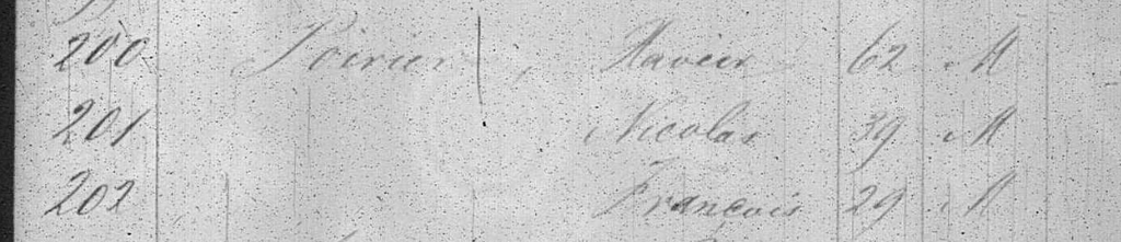 liste de passagers à New York en 1854