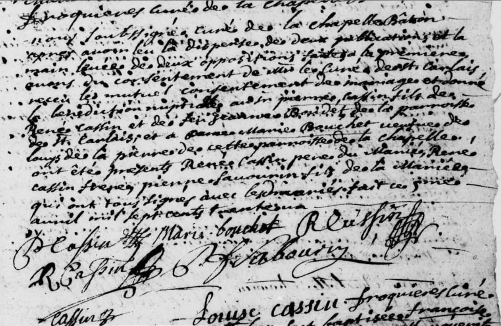 mariage Marie Bouchet et Pierre Sabourin