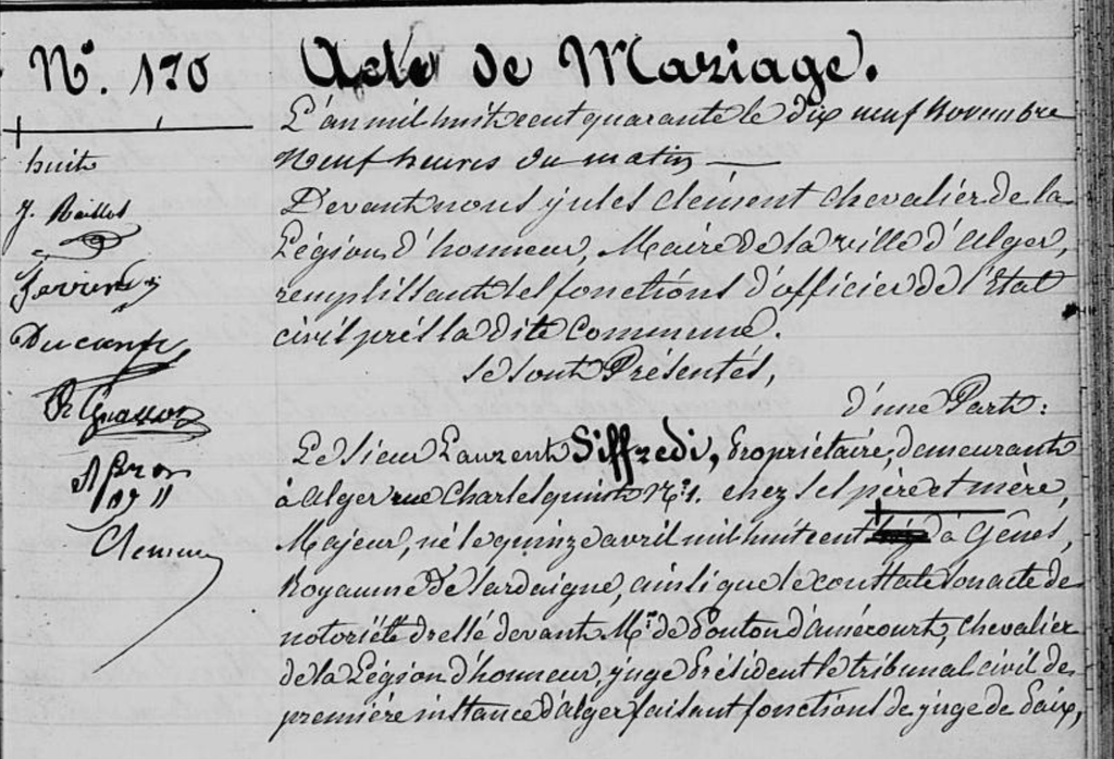 acte de mariage Laurent Siffredi